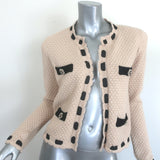 L'Agence Astor Contrast-Trim Cardigan Beige