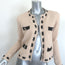 L'Agence Astor Contrast-Trim Cardigan Beige Cotton-Wool Size Extra Small NEW