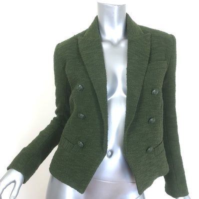L'Agence Brooke Double-Breasted Cropped Tweed Blazer 