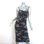 L'Agence Caprice Ruched Midi Dress Black Floral Print Size 2 NEW