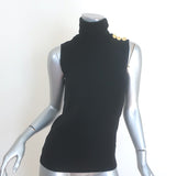 L'Agence Ceci Sleeveless Turtleneck Top Black Stretch Modal Size Small NEW
