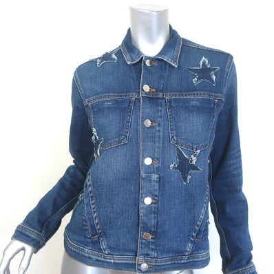 L'Agence Celine Star Slim Fit Jean Jacket Classic Dark Denim Size Medium