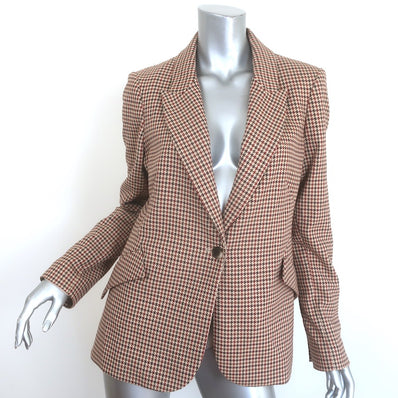 L'Agence Chamberlain Houndstooth Blazer Camel Size 8 