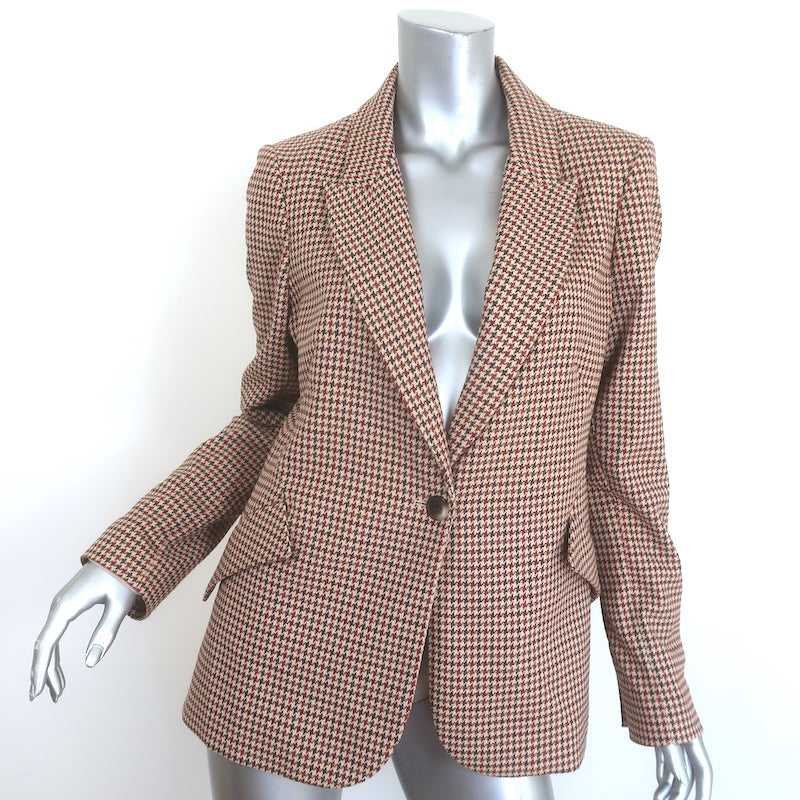 L'Agence Chamberlain Houndstooth Blazer Camel Size 8 