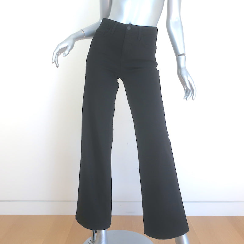 L'Agence Clayton High Rise Wide Leg Jeans Black Stretch Denim Size 24