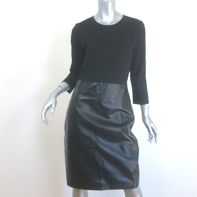 L'Agence Franci Ponte & Leather Combo Dress 