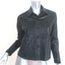 L'Agence Janelle Coated Denim Jacket Black Stretch Cotton Size Medium
