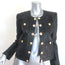 L'Agence Jayde Collarless Open-Front Leather Jacket Black Size 2
