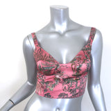 L'Agence Kanata bralette top in mauve Kesi print silk satin, size XS — authentic pre-owned, gently worn luxury piece