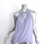 L'Agence Lina Chain-Strap Draped Top Lavender Silk Size Extra Large NEW