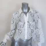L'Agence Odelia Lace Cropped Button Down Blouse