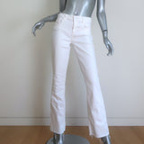L'Agence Sneeki Low Rise Straight Leg Jeans White Stretch Denim Size 27