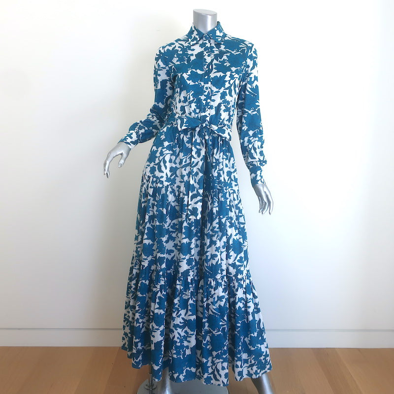 La DoubleJ Bellini Maxi Shirt Dress Lilium Blue Cotton Voile Size Extr –  Celebrity Owned