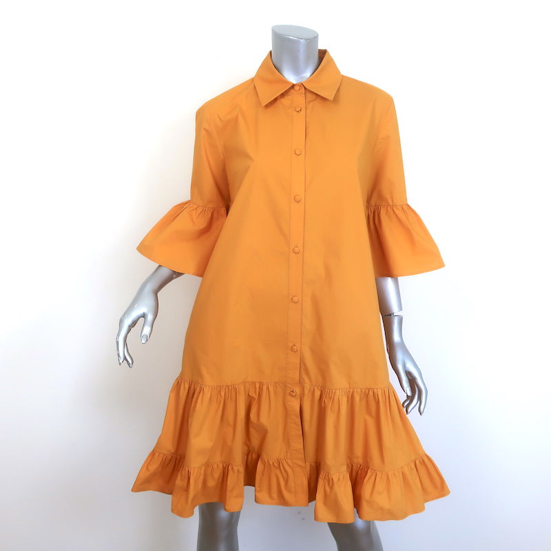 La DoubleJ Choux Ruffled Mini Dress Marigold Cotton 
