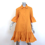 La DoubleJ Choux Ruffled Mini Dress Marigold Cotton 