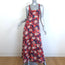 La DoubleJ Flipper Maxi Dress Navy/Red Moonflower Print Cotton Size Medium