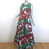 La DoubleJ Sleeveless Big Dress Floral Print Cotton Size Medium Tiered Maxi