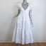 La Ligne Ina Puff Sleeve Tiered Midi Dress White Cotton Size Extra Small NEW