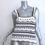 La Ligne Jane Striped Crochet Knit Tank Top Cream/Navy Cotton Size Small