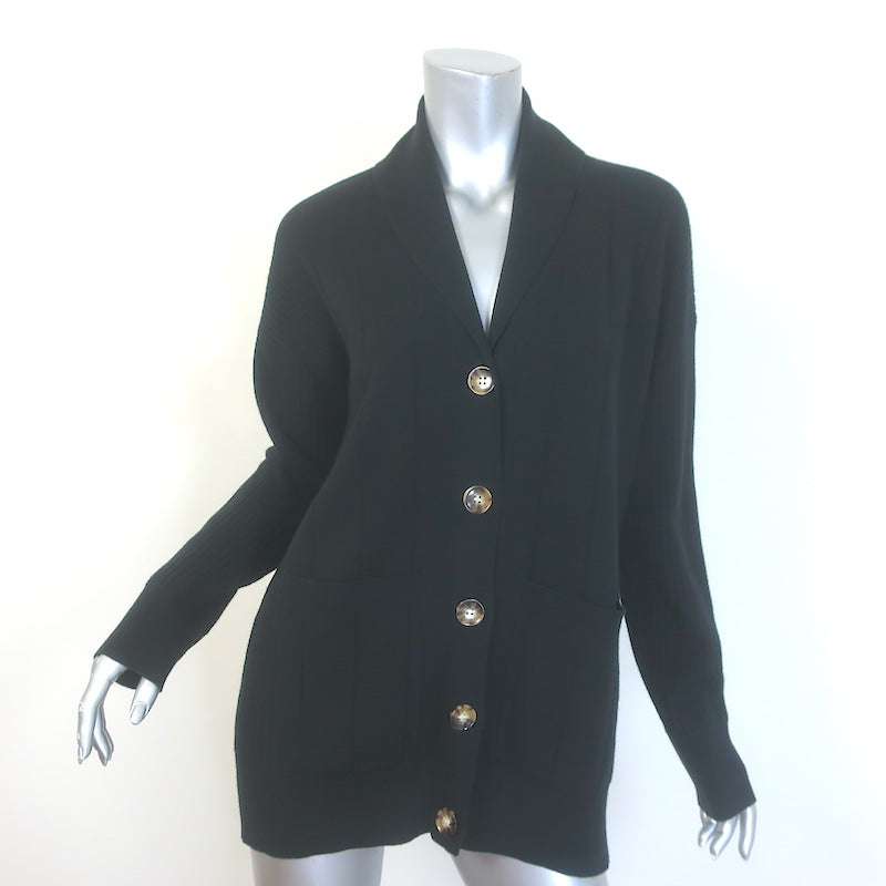 La Ligne Molly Shawl Collar Cardigan Black Cotton-Cashmere 