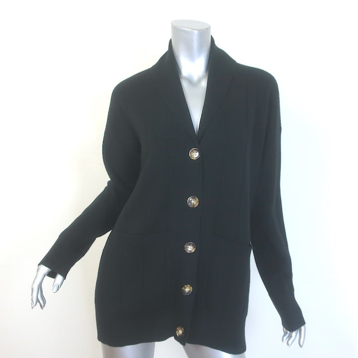La Ligne Molly Shawl Collar Cardigan Black Cotton-Cashmere 