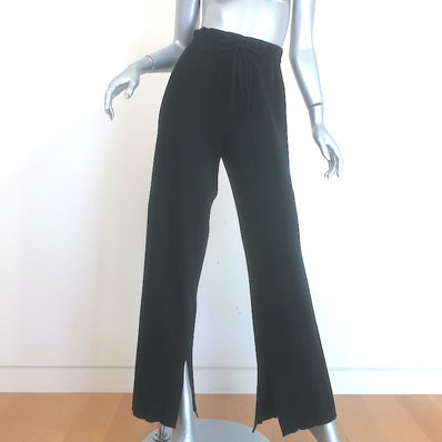 La Ligne Ribbed Knit Split-Hem Pants Black