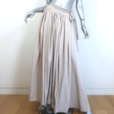 Lanvin Collection Blanche Ribbon-Tie Pleated Maxi Skirt Beige 