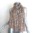 Lanvin Geometric Print Fringed Scarf White & Brown Cotton
