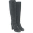Lanvin Knee High Platform Harness Boots Gray Suede Size 40.5