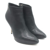 Lanvin Metal-Heel Platform Booties Black Leather Size 40