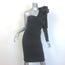 Lanvin Twist-Front One Shoulder Dress Charcoal Ruched Stretch Cotton Size 36