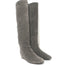 Lanvin Knee High Hidden Wedge Boots Gray Suede Size 39