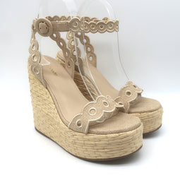 Larroude Florence Broderie Platform Wedge 