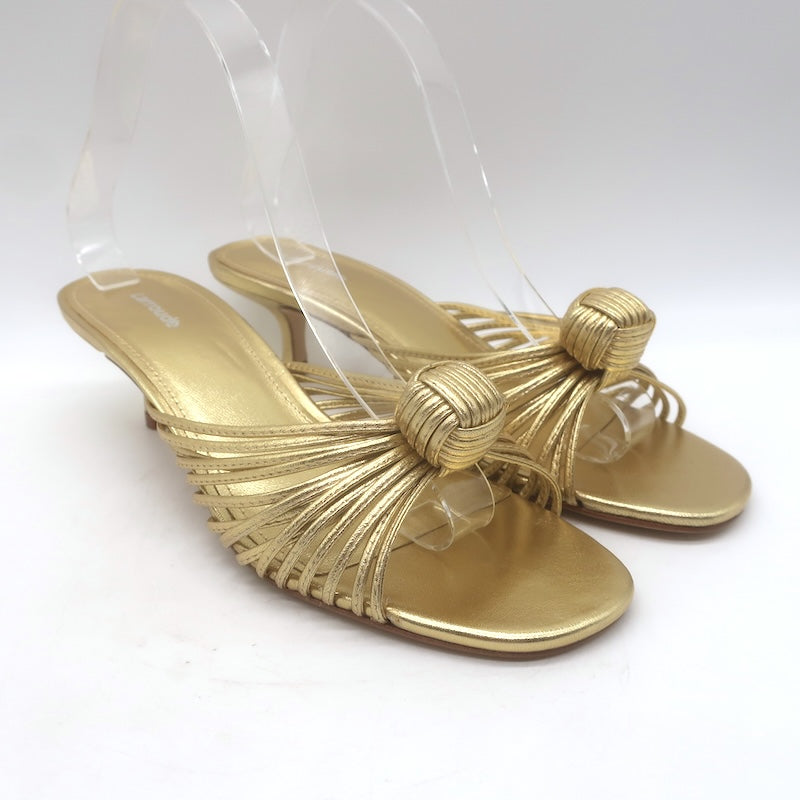 Larroude Valerie Knotted Mule Sandals Gold 