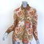 Le Superbe Floral Sequined Shirt Gold Zebra Print Satin-Trimmed Tulle Size Small
