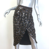 Le Superbe Take It Easy Sequin Wrap Skirt Brown Size 4