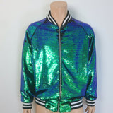 Libertine Sequin Bomber Jacket Blue/Green 