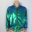 Libertine Sequin Bomber Jacket Blue/Green Size Small