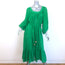 Lisa Marie Fernandez The Poet Belted Midi Dress Green Linen-Blend Size 1