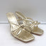 Loeffler Randall Margi Bow Sandals Gold Metallic Leather Size 9 NEW