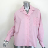Loewe button-down shirt in pink poplin with Anagram logo embroidery, authentic pre-owned luxury piece, size 36.