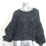 Loewe Anagram Metallic Sweater Black/Silver Mohair-Blend Size Medium