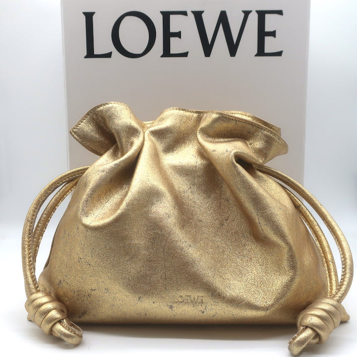 Loewe Flamenco Medium Clutch Gold