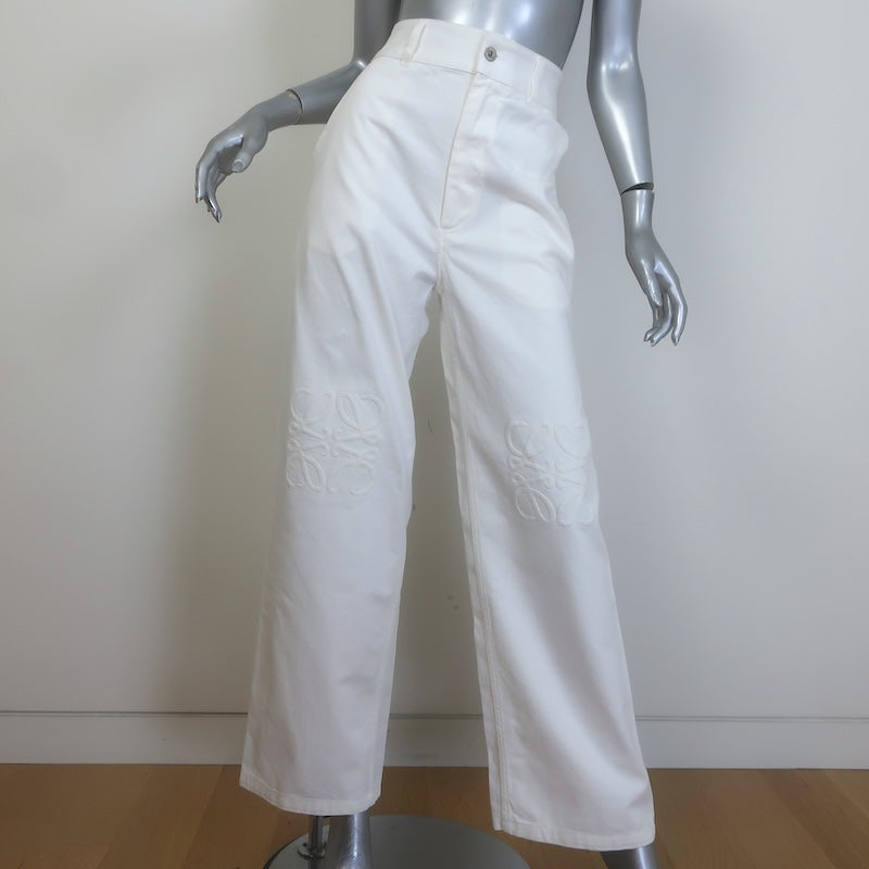 Loewe Paula's Ibiza baggy jeans Sz 36, white anagram embroidery, front