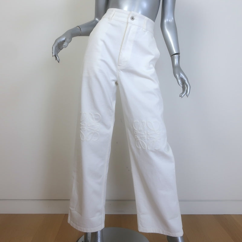 Loewe Paula's Ibiza baggy jeans Sz 34, white anagram embroidery, front