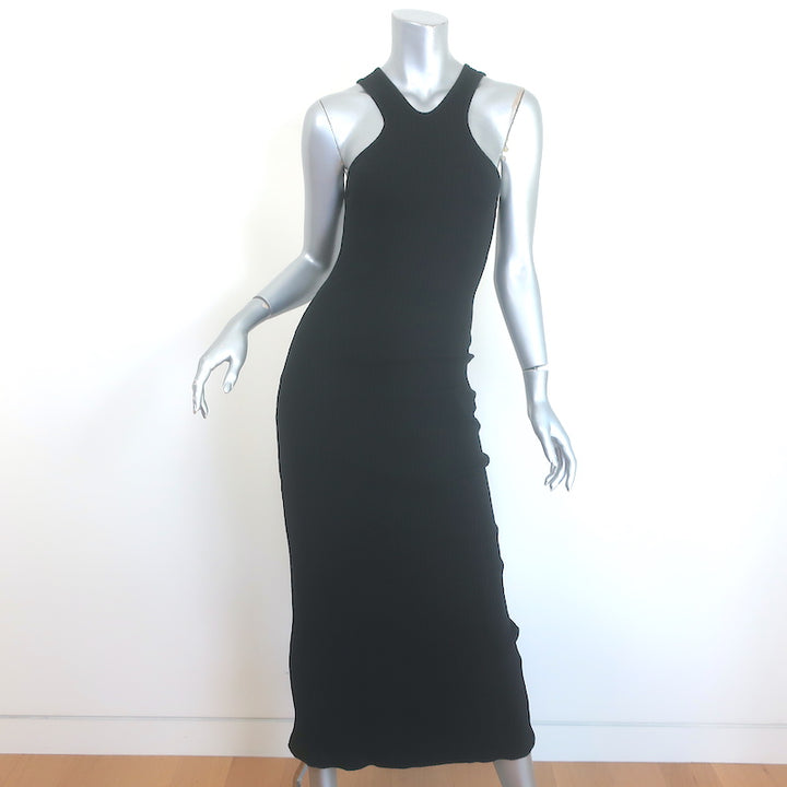 Loewe ribbed knit midi tank dress, black cotton rib, pre-owned (new with tags), size XS