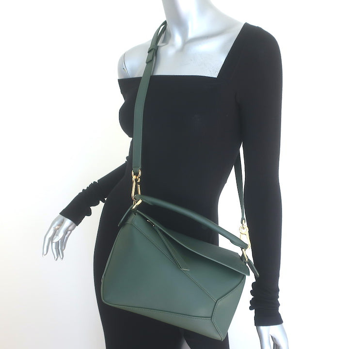 Loewe Small Puzzle Edge Bag Forest Green