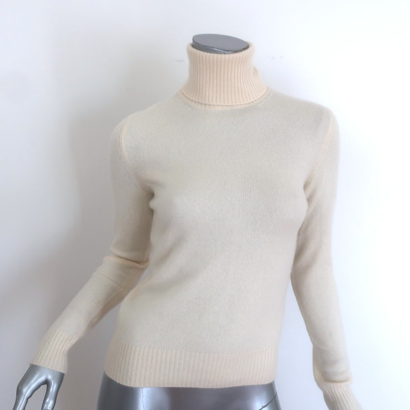Loro Piana Cashmere Turtleneck Sweater Cream Size 40
