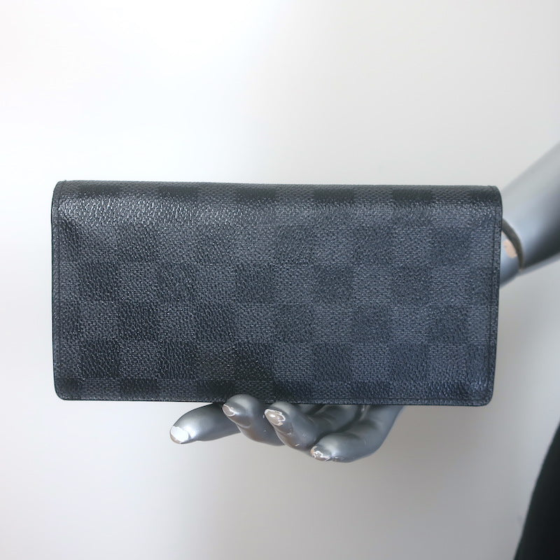 Louis Vuitton Damier Canvas Brazza Long Bi-Fold Wallet Black/Graphite