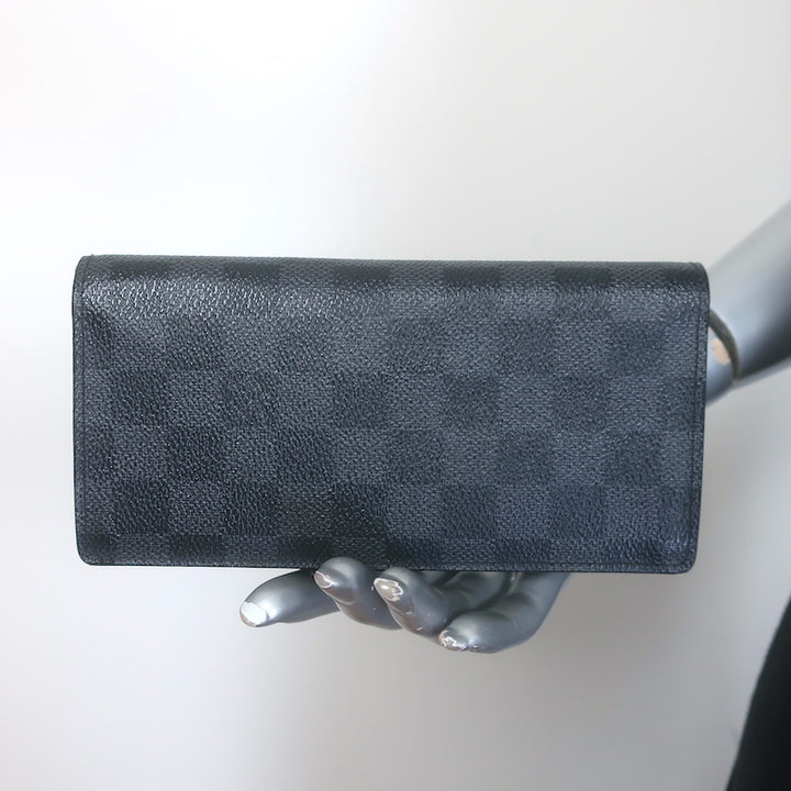 Louis Vuitton Damier Canvas Brazza Long Bi-Fold Wallet Black/Graphite